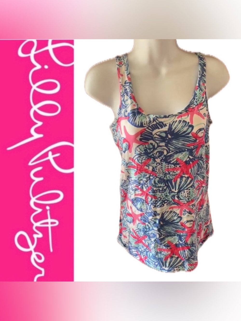 Lilly Pulitzer Tabby Tank Top She She Shells 🌊🩷
